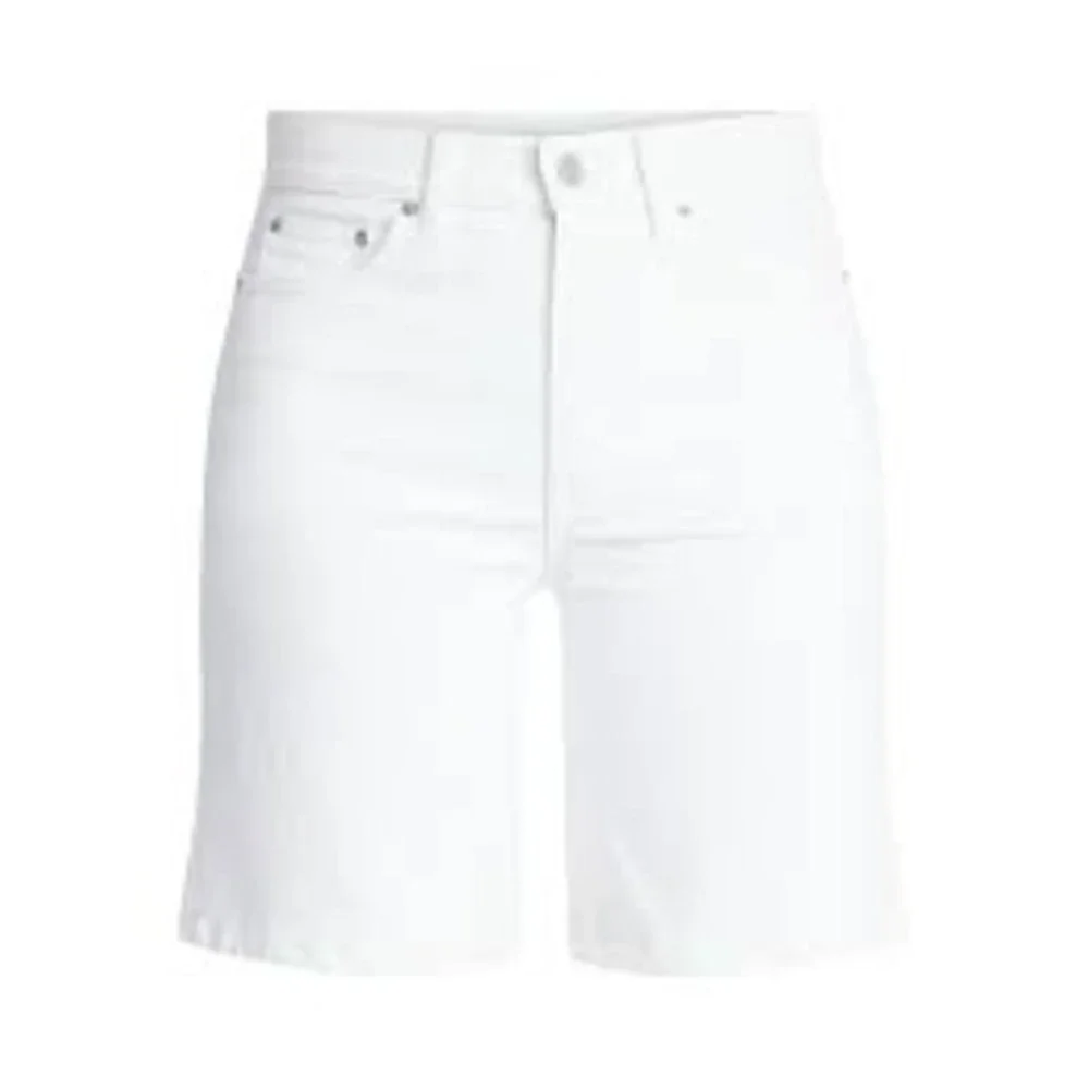 Coastal High Rise Clean Girl Bermuda Shorts White Denim 9in Inseam Size 8 NEW